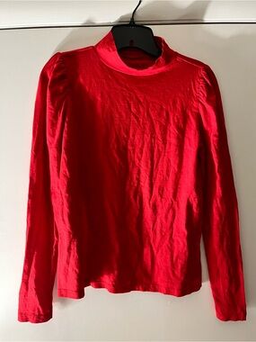 LOFT Women’s Red Long-Sleeve Mock Neck Top